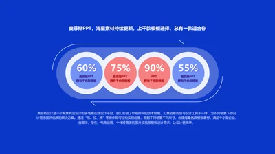 蓝色简约循环关系4项PPT