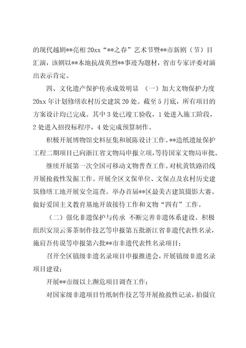 区文广新局20xx年度上半年工作总结