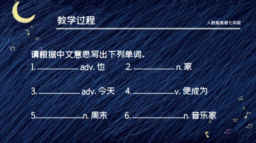 卡通手绘蓝色星空英文演讲通用PPT模板