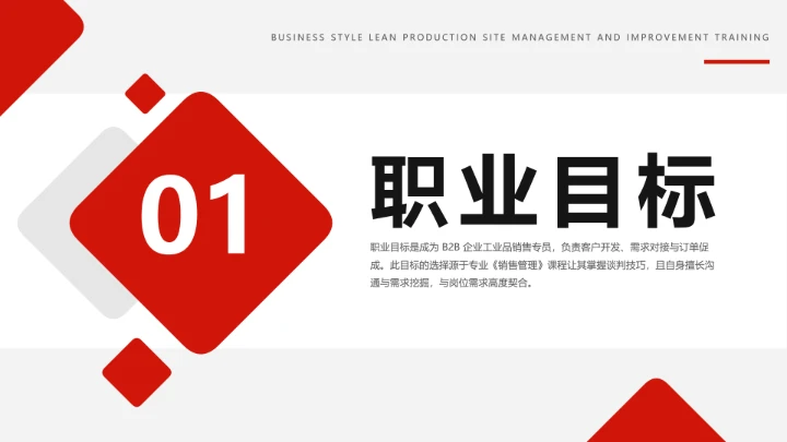 红色简约工商管理专业大学生职业生涯规划发展展示PPT模版