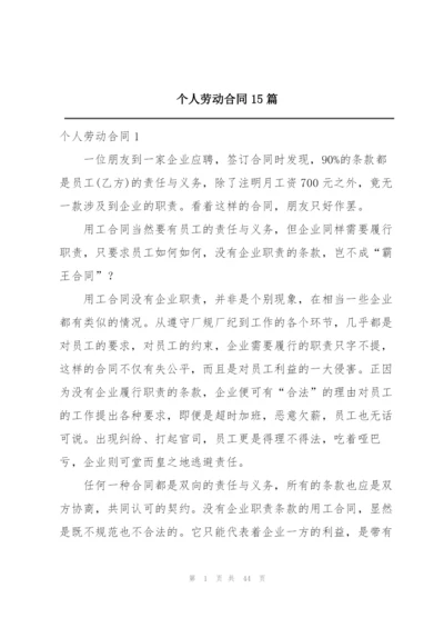 个人劳动合同15篇.docx