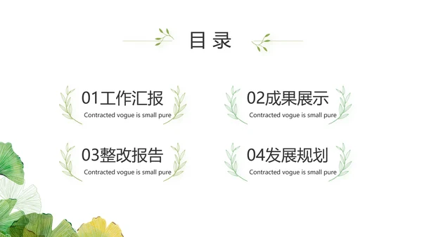 银杏叶医药工作总结汇报动态PPT