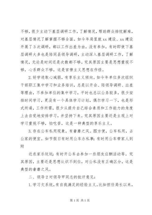 学校相互批评意见汇总.docx