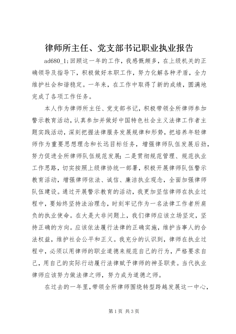 律师所主任、党支部书记职业执业报告.docx