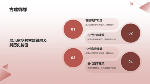 红色渐变宣传家乡PPT模板