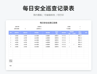 每日安全巡查记录表