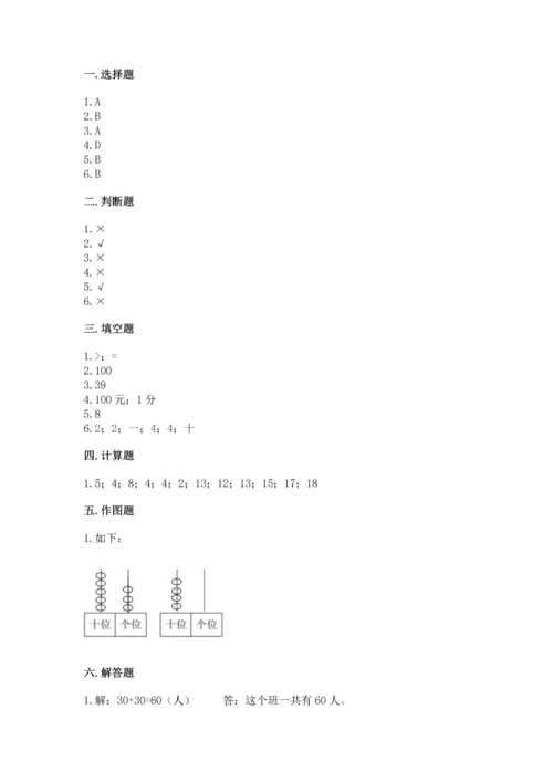 人教版一年级下册数学期末测试卷完整版.docx