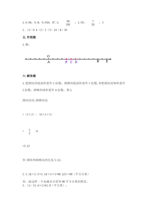 人教版六年级下册数学期末测试卷精品【名校卷】.docx