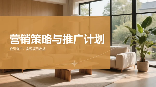 橙色时尚奢华室内设计项目创意提案PPT模板