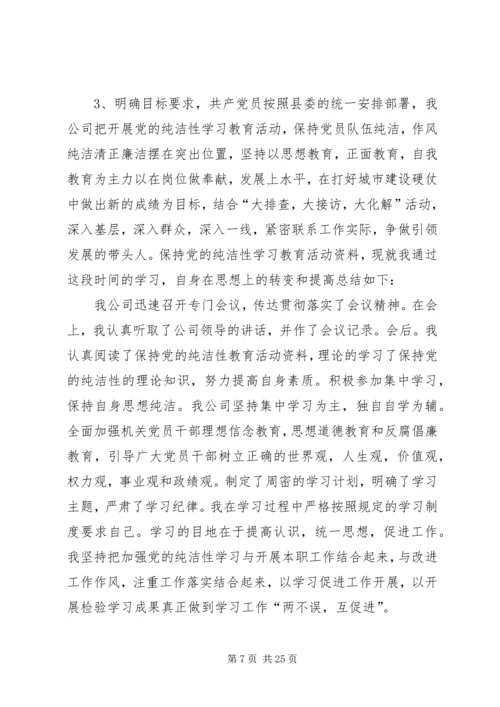 保持党的纯洁性个人思想总结.docx