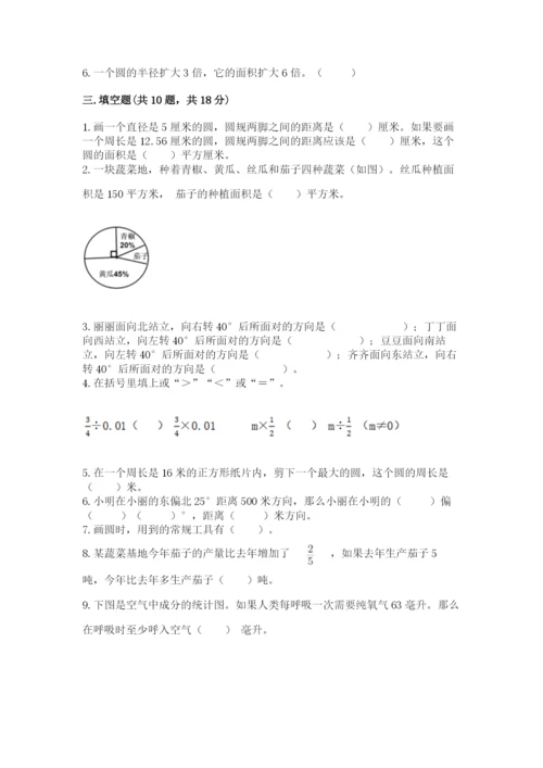 2022人教版六年级上册数学期末测试卷（综合题）.docx