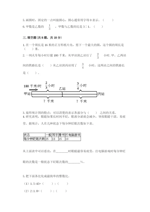 六年级数学上册期末考试卷及参考答案【研优卷】.docx