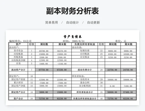 副本财务分析表