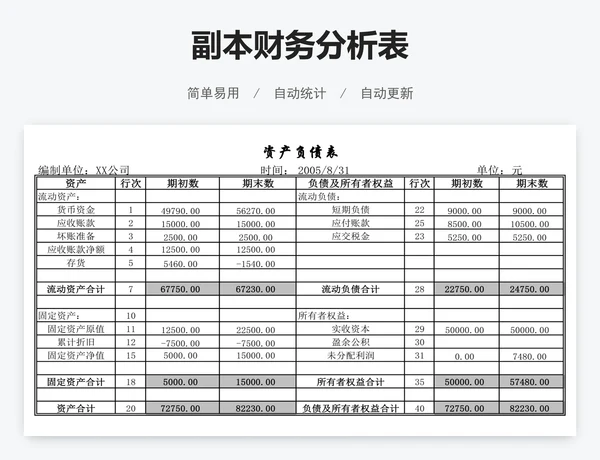 副本财务分析表