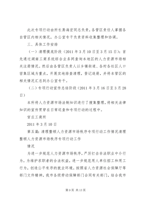 人力资源市场秩序整顿经验交流.docx