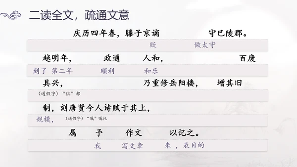范仲淹《岳阳楼记》PPT模板