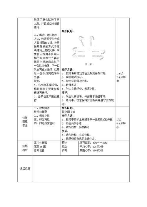 福建省中小学体育与健康课单元教学计划格式