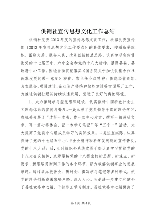 供销社宣传思想文化工作总结.docx