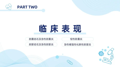 胆囊结石护理查房蓝色医疗扁平风简约胆道疾病病人护理医学类PPT模板