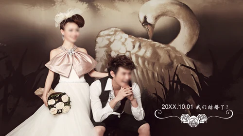唯美动画浪漫恋爱婚礼情人节求婚通用PPT模板
