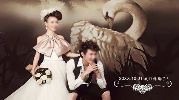 唯美动画浪漫恋爱婚礼情人节求婚通用PPT模板