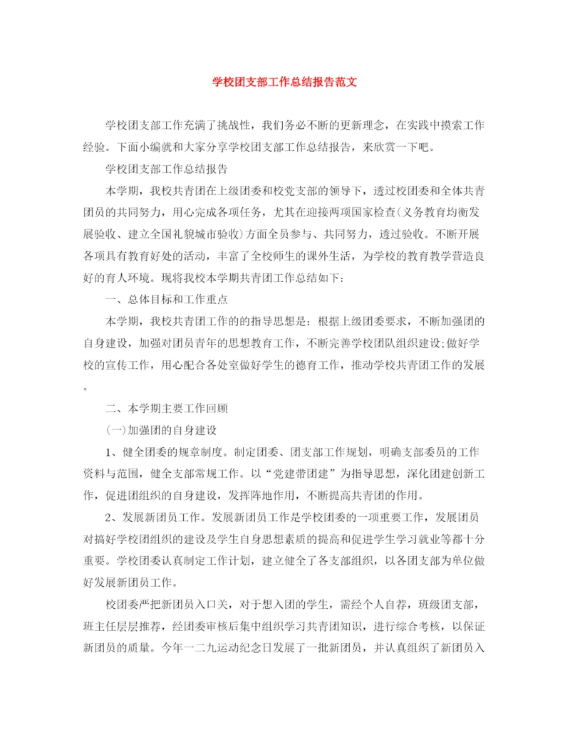 精编之学校团支部工作总结报告范文.docx