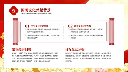 红色插画风国潮集市营销策划PPT模板