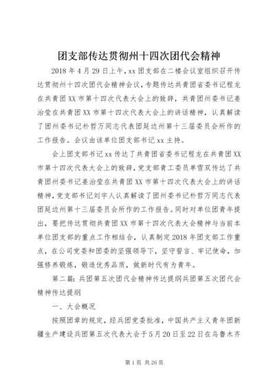 团支部传达贯彻州十四次团代会精神.docx