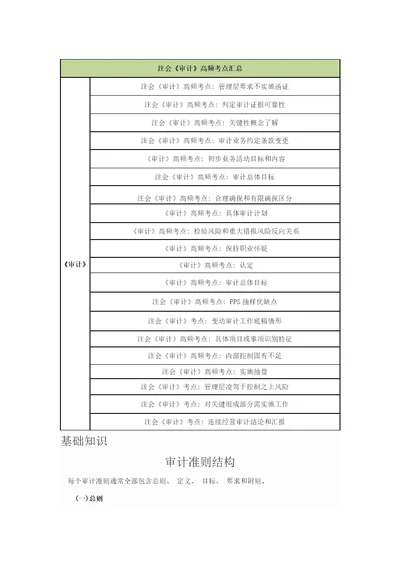 2021年审计准则的结构样本