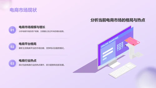 紫色3D风电商新手培训PPT模板