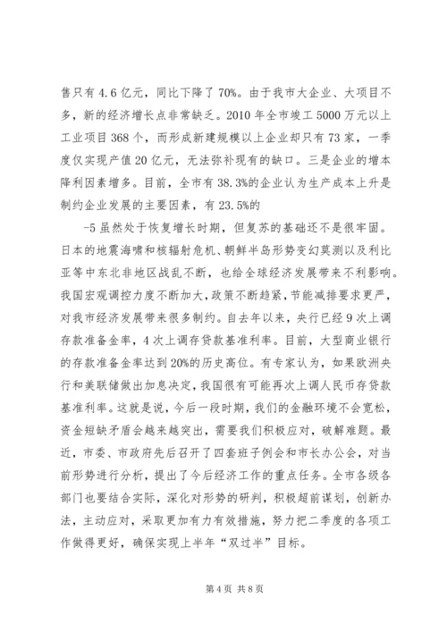 市长在全市经济形势分析会上的讲话.docx