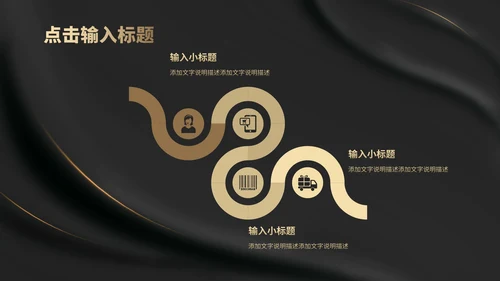 黑色纹理风布艺质感职场总结汇报PPT模板
