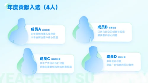 蓝绿轻盈年终总结商务模板