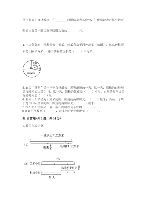 2022人教版六年级上册数学期末卷含完整答案【典优】.docx