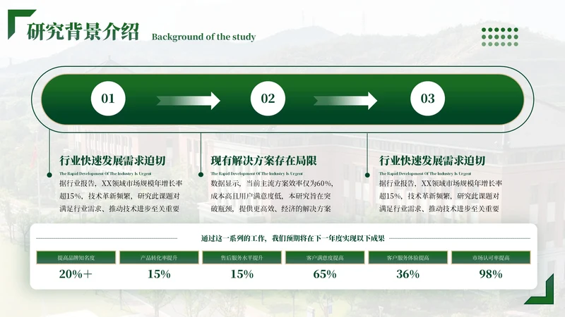 绿色学院风3项流程关系图PPT单页
