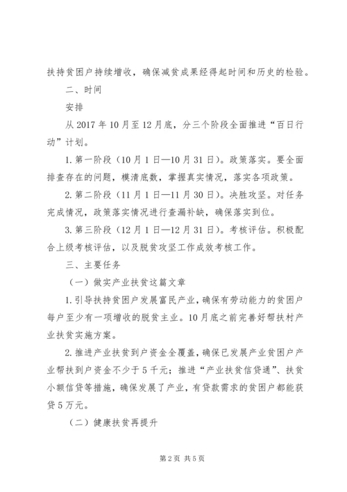 科技局脱贫攻坚“百日行动”工作计划.docx