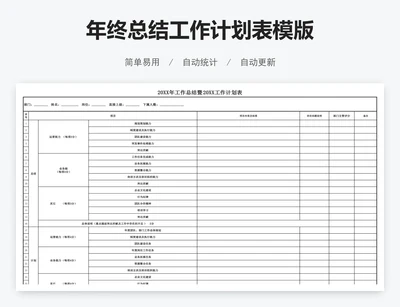 年终总结工作计划表模版