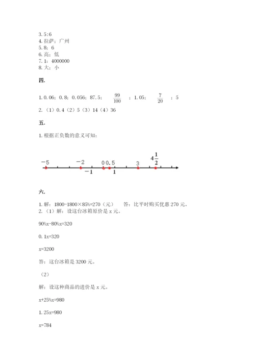 洛阳市小学数学小升初试卷精选答案.docx