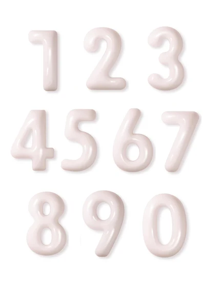 淡粉立体0-9数字号码