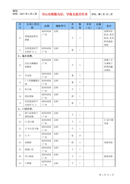 机房建设预算表.docx