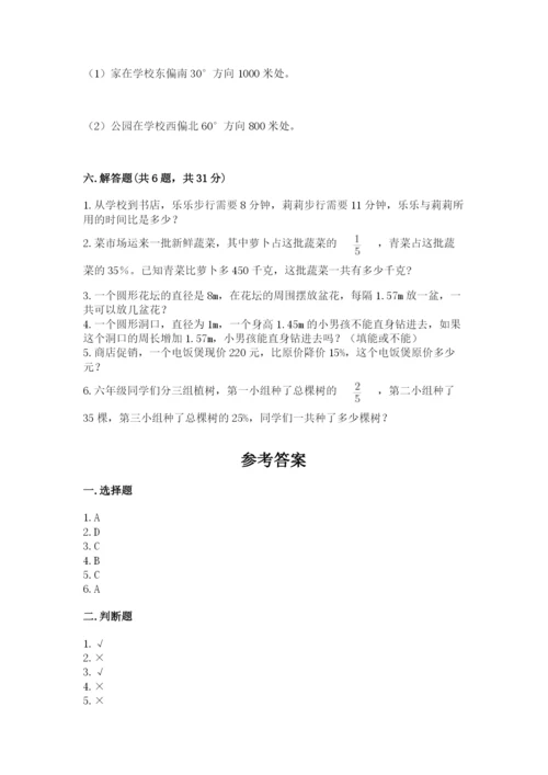 2022六年级上册数学期末测试卷附完整答案【夺冠系列】.docx