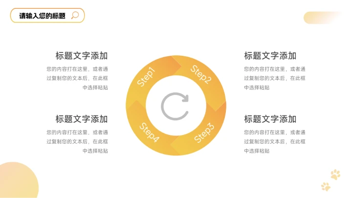 黄色渐变个性大气宠物健康护理PPT模板