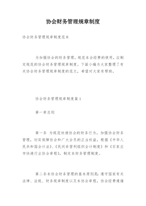 协会财务管理规章制度.docx