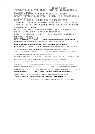 最美丽瞬间作文450字全面