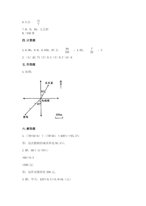 杜尔伯特蒙古族自治县六年级下册数学期末测试卷1套.docx