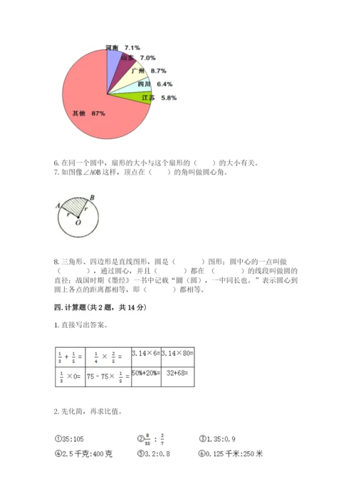 人教版六年级上册数学期末测试卷附参考答案（巩固）.docx