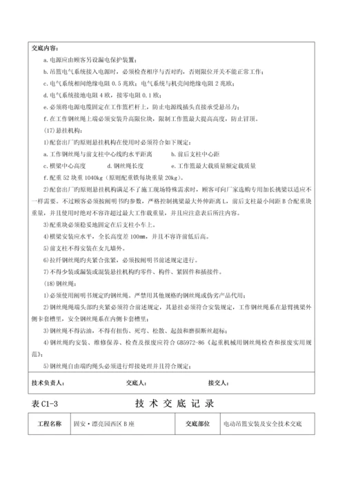 电动吊篮安装技术交底记录.docx