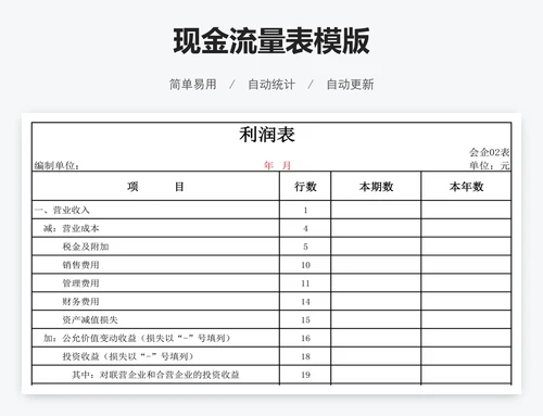 现金流量表模版