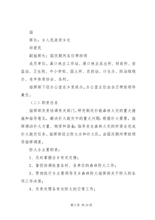 乡镇国庆期间森林防火预案.docx