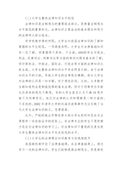 关于法制观念的思修论文范文.docx